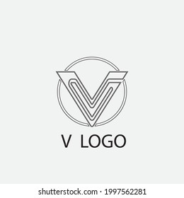 Ilustración de icono de la plantilla de logotipo de carta V