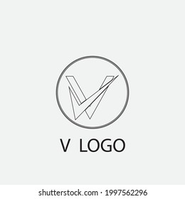 V Letter Logo Template vector icon illustration