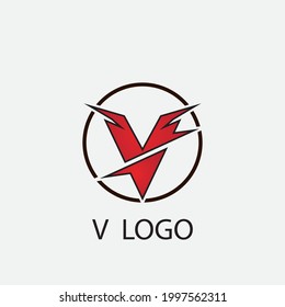 Ilustración de icono de la plantilla de logotipo de carta V