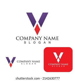 V Letter Logo Template vector icon illustration