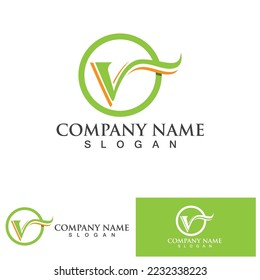 V Letter Logo Template vector icon illustration