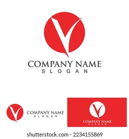 V Letter Logo Template vector icon illustration