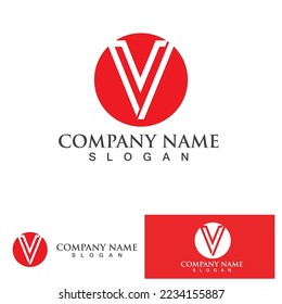 Ilustración de icono de la plantilla de logotipo de carta V