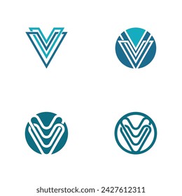 V Letter Logo Template vector icon illustration