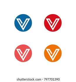 V letter logo template vector abstract