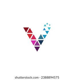 logotipo de letra V o logotipo de texto v y diseño de logotipo de palabra v
