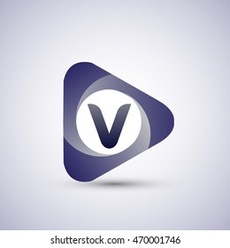 V letter logo in the triangle shape, font icon, Vector design template elements for your application or company identity.