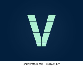 Logo de letra V, fuente de diseño vectorial.  Hecho de cuchillo cortado. Para logotipo, etiqueta de marca, elementos de diseño, identidad corporativa, aplicación y más. IsolatedEps10 ilustración