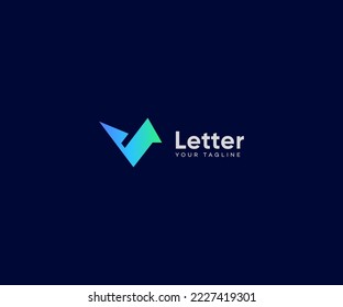 V Letra Modelo Vector De Plantilla Resumen Símbolo Monograma. Usable para el deporte de negocios, la tecnología, la moda, el logotipo digital y creativo futuro