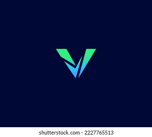 V Letra Modelo Vector De Plantilla Resumen Símbolo Monograma. Usable para el deporte de negocios, la tecnología, la moda, el logotipo digital y creativo futuro