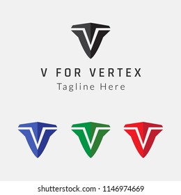 V Letter Logo Vertex Creative