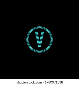V letter logo vintage design