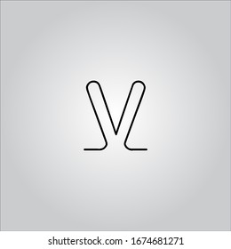 V letter logo with white background.The nice black letter logo.The letter design.