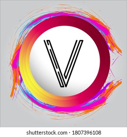 V letter logo with white background.The black letter icon.This is company logo.