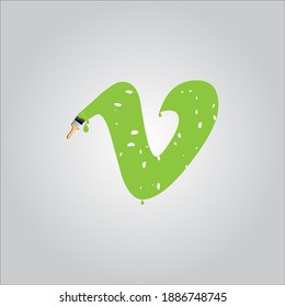 V letter logo with white background.