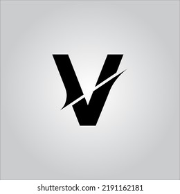 V letter logo. V Letter logo with white background. This is black letter logo. Use stylist fashion logo. Decorative design.