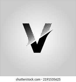 V letter logo. V Letter logo with white background. This is black letter logo. Use stylist fashion logo. Decorative design.
