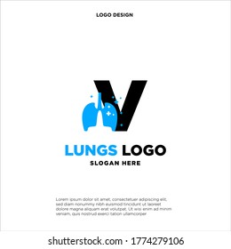 V Letra Lung Logo Template Ilustración Diseño Ilustración.