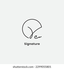 V letter Minimal monogram signature style logo design