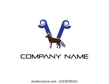 V letter Modern abstract Creative digital animal logo. vector illustration logo. modern style Awesome logo in shape a template Mode flat.