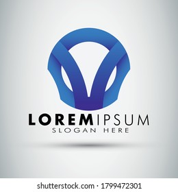 Plantilla de diseño de logotipo de degradado moderno de letras V