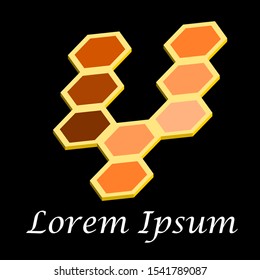 V Letter Modern Style Logos. 3D and Hexagonal Vector Logos