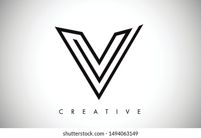 V Letter Modern Trendy Design Logo. Letter V Icon Logo with Monogram Vector Illustration.