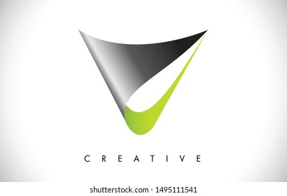 V Letter Modern Trendy Design Logo. Letter V Icon Logo with 3d look Vector Illustration.