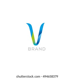 V letter modern vector logo, (sign, symbol ,icon, design element), illustrated letter of the alphabet