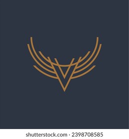 V Buchstabenmonogramm. Elegantes Luxus-Logo. Kalligrafischer Stil. Unternehmensidentität und persönliches Logo. Vektordesign.