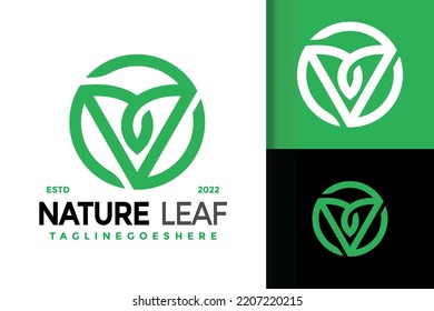 V Letter Nature Leaf Logo Design, brand identity logos vector, modern logo, Logo Designs Vector Illustration Template