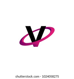 V Letter in Oval Logo Template. Initial Business Name