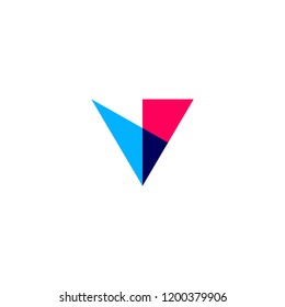  V Letter Overlapping Logo Vector Icon