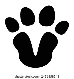 V letter paw pet logo template