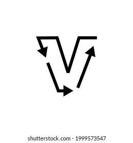 v letter recycle logo vector icon illustration