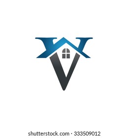 V Letter Roof Shape Logo Blue Stock Vector (Royalty Free) 333509012 ...