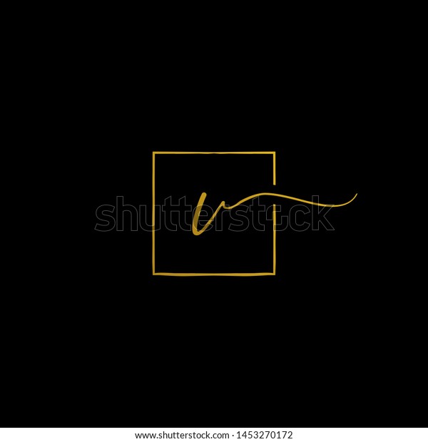 V Letter Script Initial Logo Stock Vector (Royalty Free) 1453270172 ...