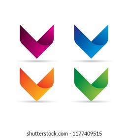 V Letter Set Vector Abstract Logo Design Elements