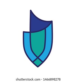 V Letter Shield Paper Cut Logo Design