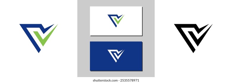 v letter sign icon white and black logo