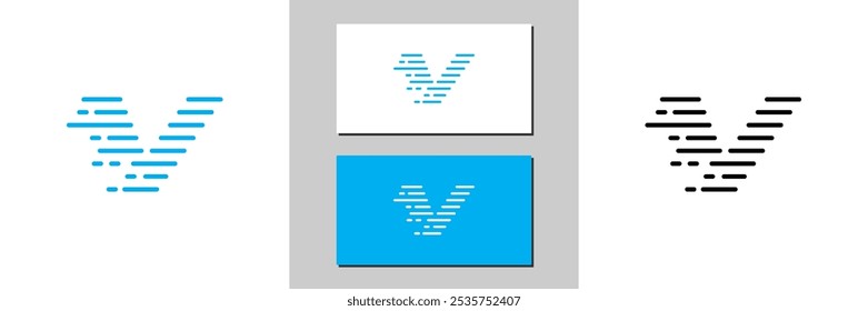 v letter sign icon white and black logo