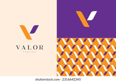 V letter simple and elegant logo vector for business with bright color scheme