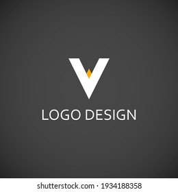 v letter for simple logo design