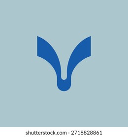 V letra diseño de logotipo simple 