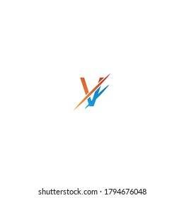 V Letter Slash Logo, Concept Letter V + icon slash