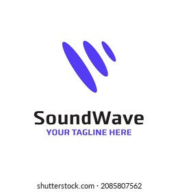 V Letter Sound Soundwave Waveform Volume Elipse Vector Abstract Illustration Logo Icon Design Template Element