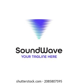 V Letter Sound Soundwave Waveform Volume Vector Abstract Illustration Logo Icon Design Template Element