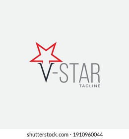 V Letter with Star logo