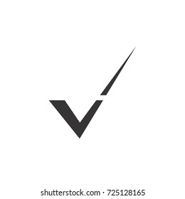 V letter tick icon logo design vector