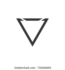 V letter triangle logo design vector